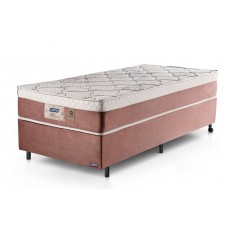 Base Cama Box Suede Veludo Rhombus Coral - Solteiro King